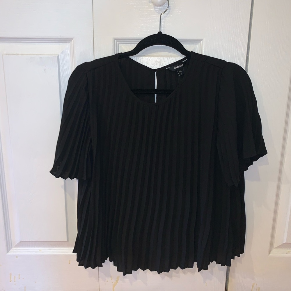 NWT Black Express Pleated Top XS